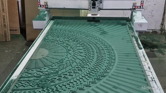 The 10ft by 5ft CNC router at Dream3 Bijwasan with a full sheet of board on the bed